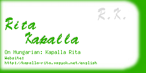 rita kapalla business card